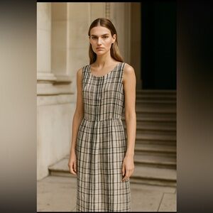 Eskandar Linen Check Dress